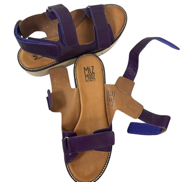 Miz Mooz “Violetta” Purple Leather Platform Sandals | Size 40 (US 9) - Picture 7 of 11